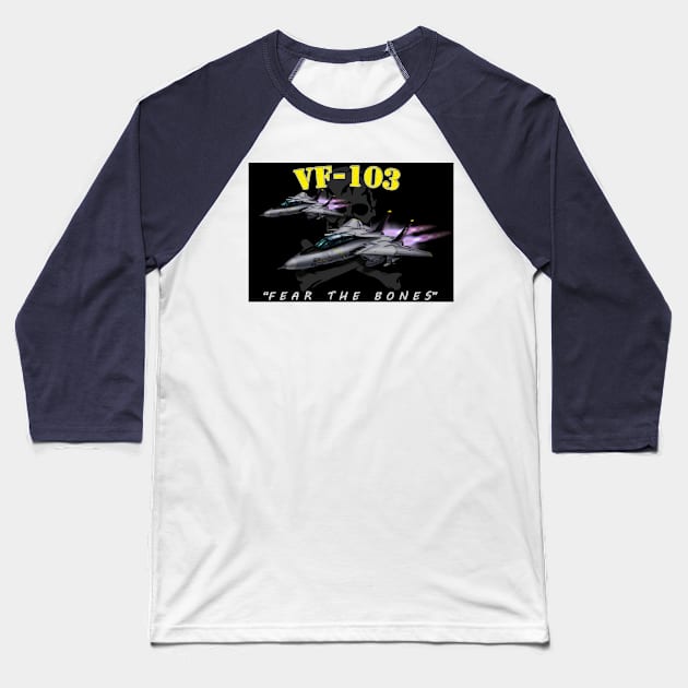 VF-103 Squadron Tee Baseball T-Shirt by Oswald's Oddities